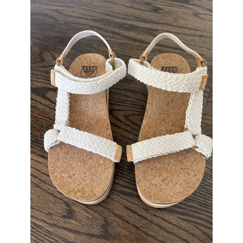 Reef Cushion Rem Hi Sandals Women 9 Slingback Whisper White Beach Travel - Picture 2 of 7